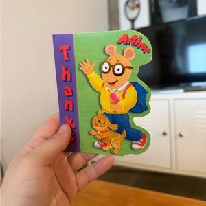 Blank Unused ‘Arthur’ Show Themed ‘Thanks’ Card and Bookmark c1999 Vintage